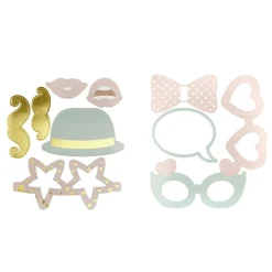 Sale Gifi Kit photo booth rose, vert et doré 10 pièces