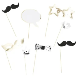 Outlet Gifi Kit photobooth moustache 8 personnes thème nuit