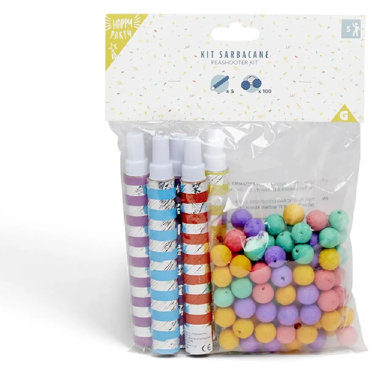 Sale Gifi Kit sarbacane x5 avec boule papier x100