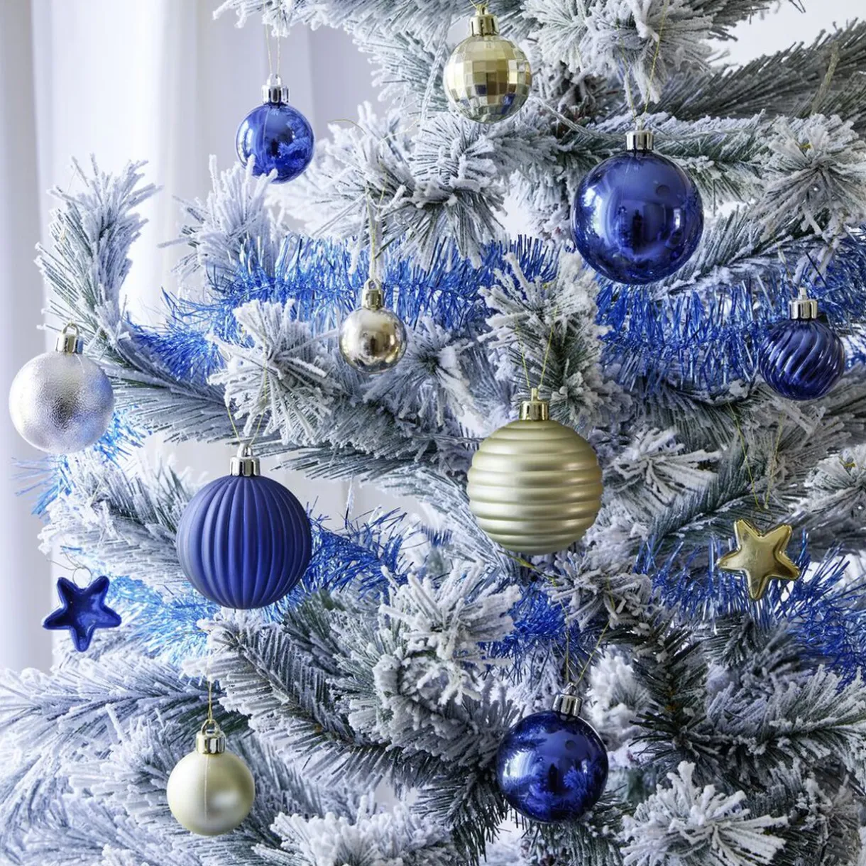Gifi Kit XL décoration de sapin bleu et doré 82 pièces^ Décoration Sapin