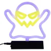 Outlet Gifi Lampe néon Halloween fantôme jaune et violet 21xH21cm