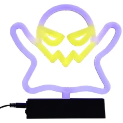 Outlet Gifi Lampe néon Halloween fantôme jaune et violet 21xH21cm