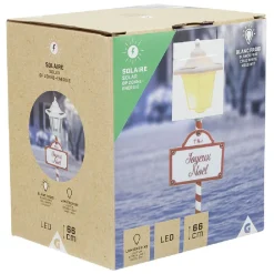 Gifi Lanterne lumineuse à planter solaire H75cm effet flamme vascillante^ Décoration Extérieure De Noël