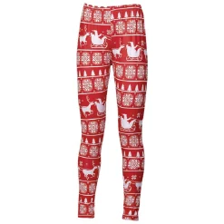 Gifi Legging de Noël Rouge Taille unique^ Déguisement Et Tenue De Noël