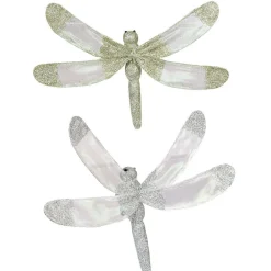 Gifi Libellule pailletée à clipser x 2 déco Noël^ Décoration Sapin