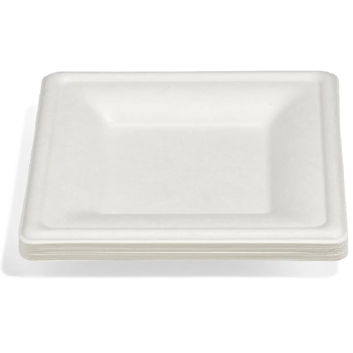 Outlet Gifi Lot de 12 assiettes à dessert carrées en canne à sucre