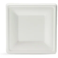 Outlet Gifi Lot de 12 assiettes à dessert carrées en canne à sucre