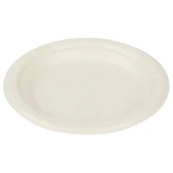 Outlet Gifi Lot de 50 assiettes à dessert rondes jetables en canne à sucre