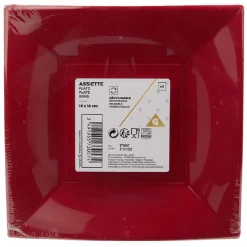 Best Gifi Lot de 6 assiettes à dessert réutilisables rouges