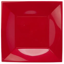 Best Gifi Lot de 6 assiettes à dessert réutilisables rouges