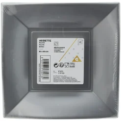 Sale Gifi Lot de 6 assiettes à dessert réutilisables argentées