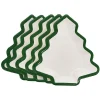 Clearance Gifi Lot de 10 assiettes carton Sapin blanc avec liseré vert