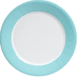 Clearance Gifi Lot de 10 assiettes en carton bleu motif confetti blanc