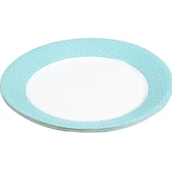 Clearance Gifi Lot de 10 assiettes en carton bleu motif confetti blanc