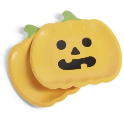 Outlet Gifi Lot de 8 assiettes en carton Ø23cm design citrouille Halloween