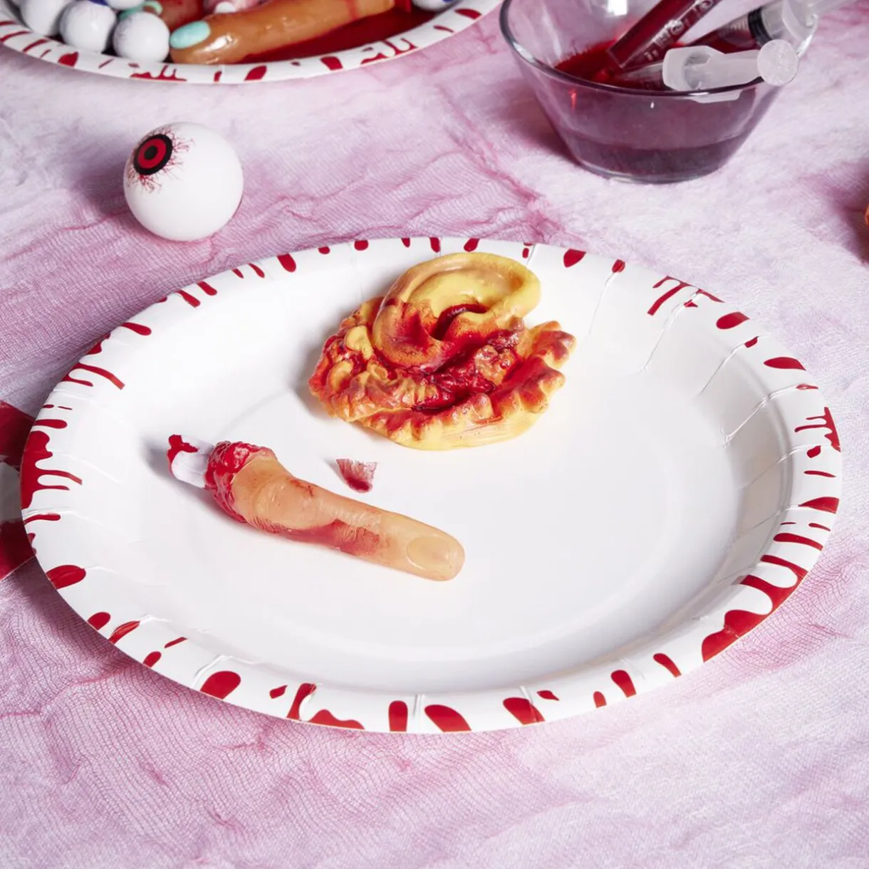 Outlet Gifi Lot de 8 assiettes en carton Ø23cm design sang Halloween