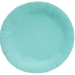 Outlet Gifi Lot de 10 assiettes plate ronde carton bleu Ø23cm