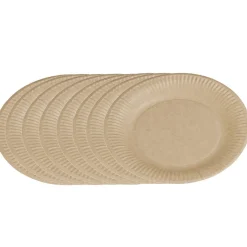 Clearance Gifi Lot de 50 assiettes plates rondes en carton kraft marron