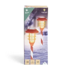 Gifi Lot de 2 bornes solaires à planter H43,5cm^ Décoration Extérieure De Noël