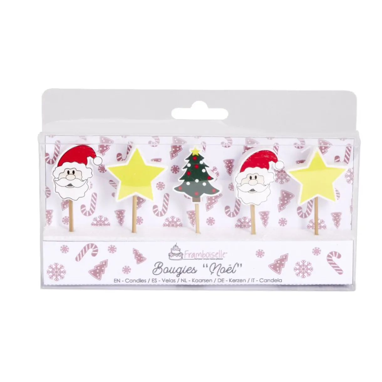 Gifi Lot de 5 bougies de Noël pour gâteau