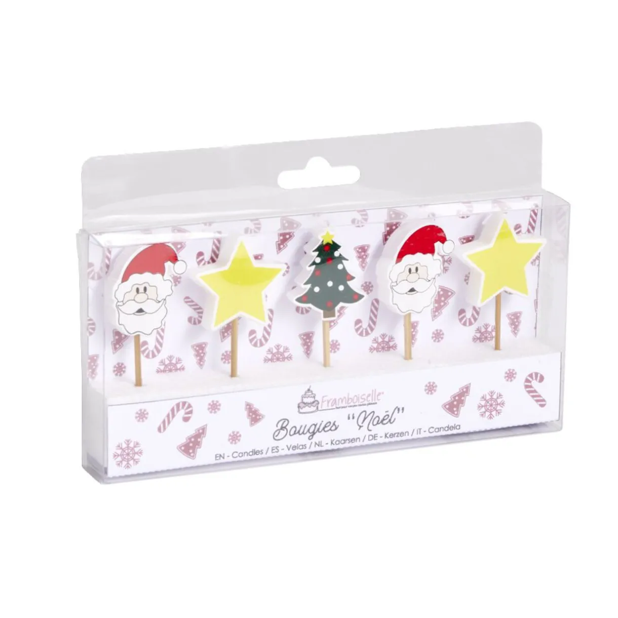 Gifi Lot de 5 bougies de Noël pour gâteau