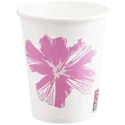 Outlet Gifi Lot de 10 gobelets en carton design fleur d'hibiscus