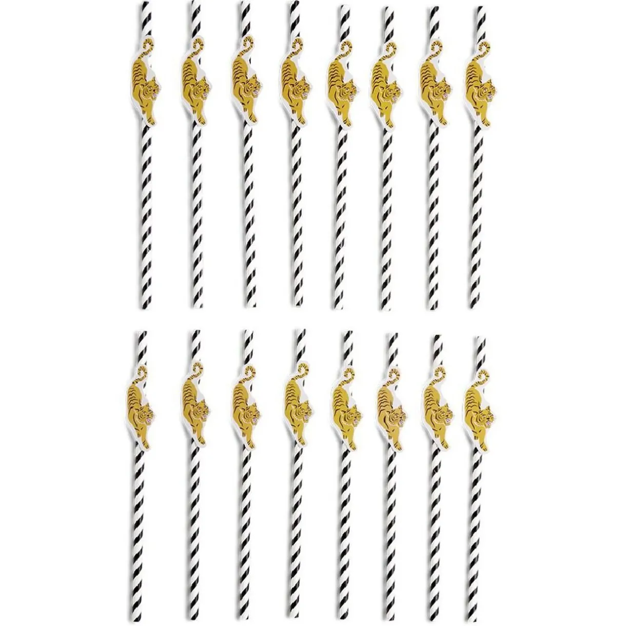 Outlet Gifi Lot de 16 pailles décorées papier L25cm