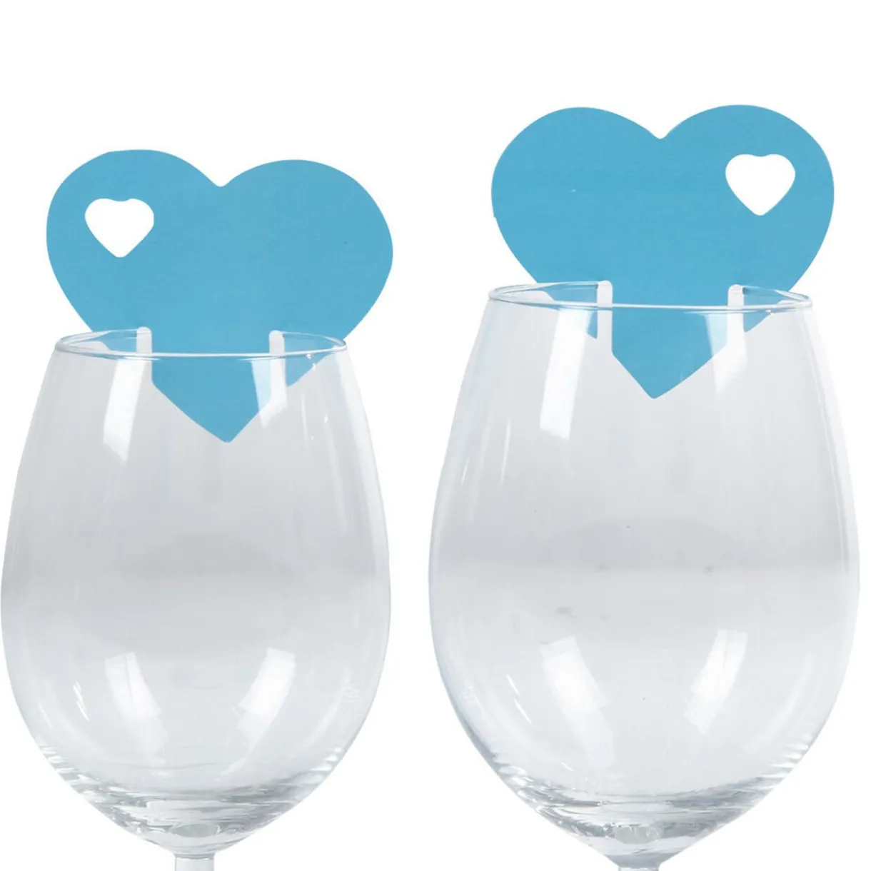 Best Gifi Marque verre coeur bleu turquoise x10