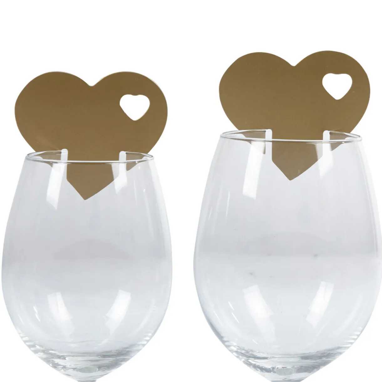 Clearance Gifi Marque verre coeur doré x10
