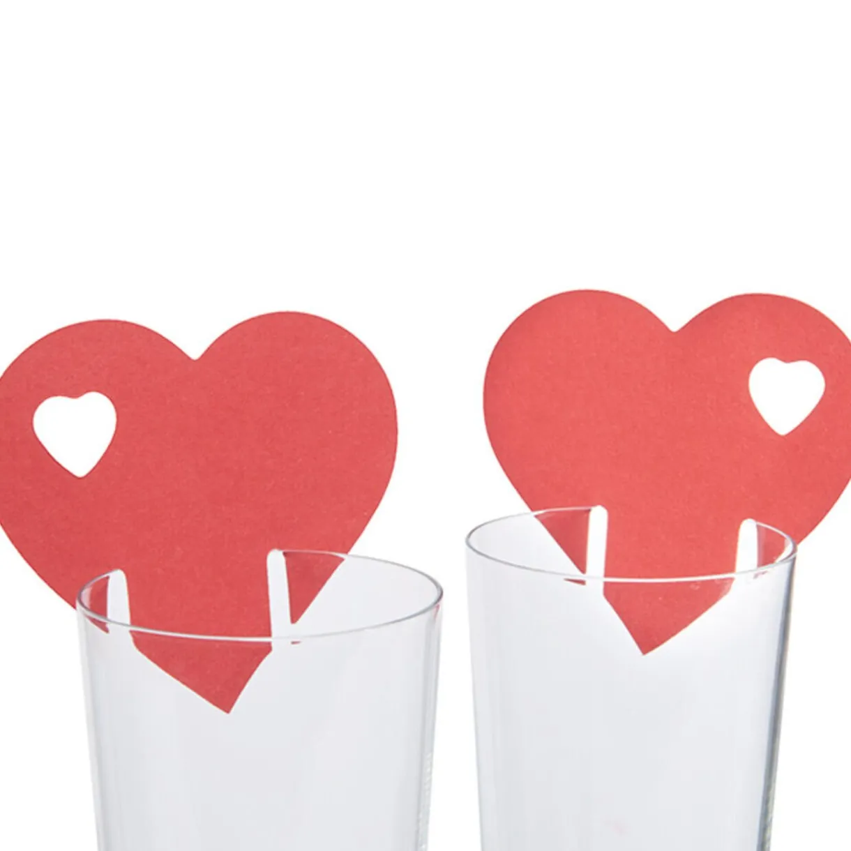 Best Gifi Marque verre coeur rouge x10