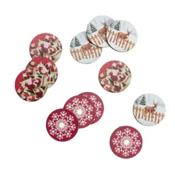 Sale Gifi Mini rondin de bois Ø3cm motif Noël vintage 12 pièces