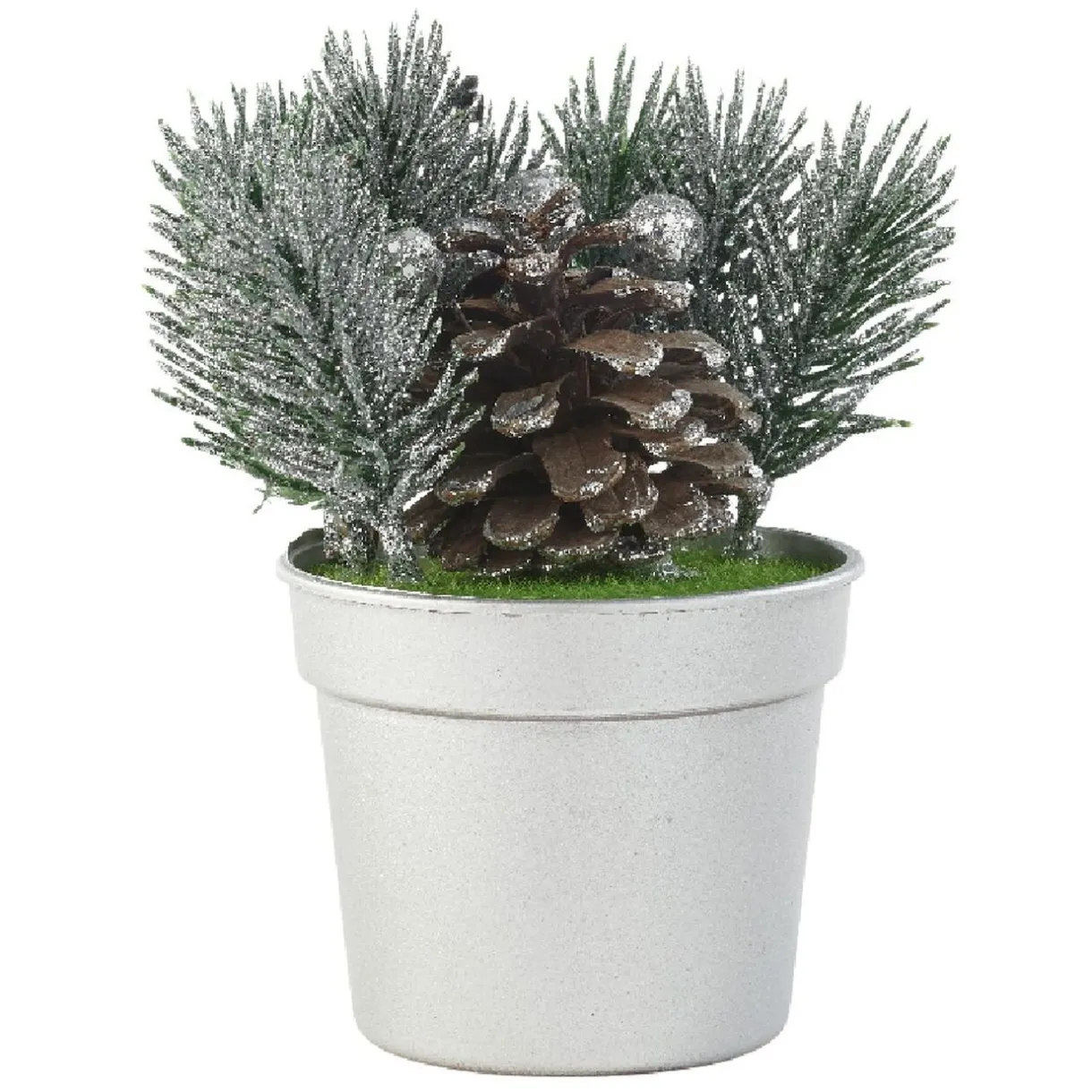New Gifi Mini sapin artificiel en pot argenté