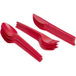 Sale Gifi Ménagère réutilisable rouge 18 couverts à base d'amidon de maïs