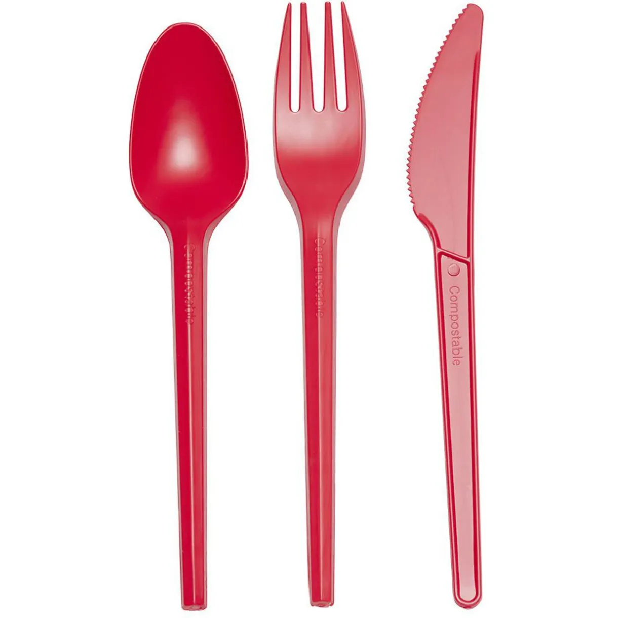 Sale Gifi Ménagère réutilisable rouge 18 couverts à base d'amidon de maïs