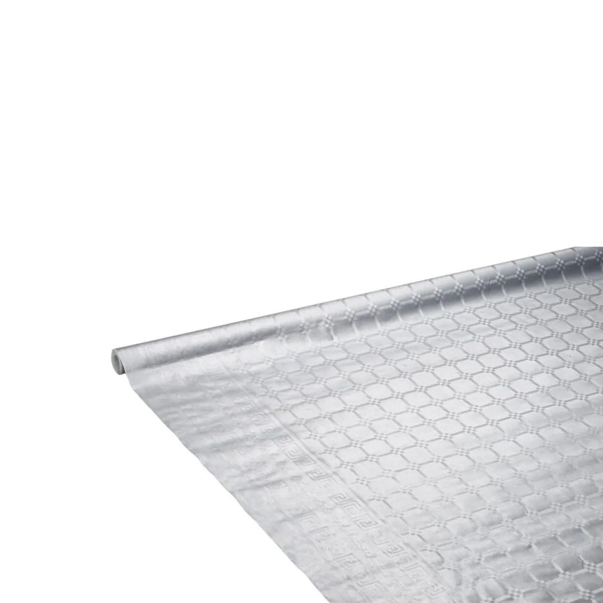 Clearance Gifi Nappe damassée argentée en papier 6 m