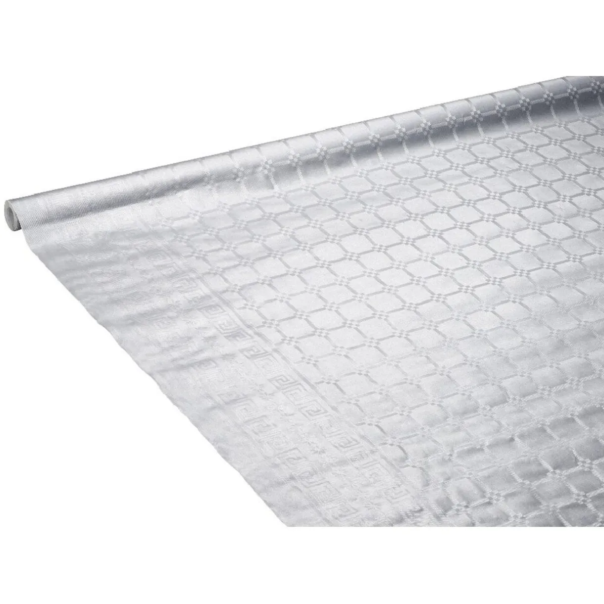Clearance Gifi Nappe damassée argentée en papier 6 m