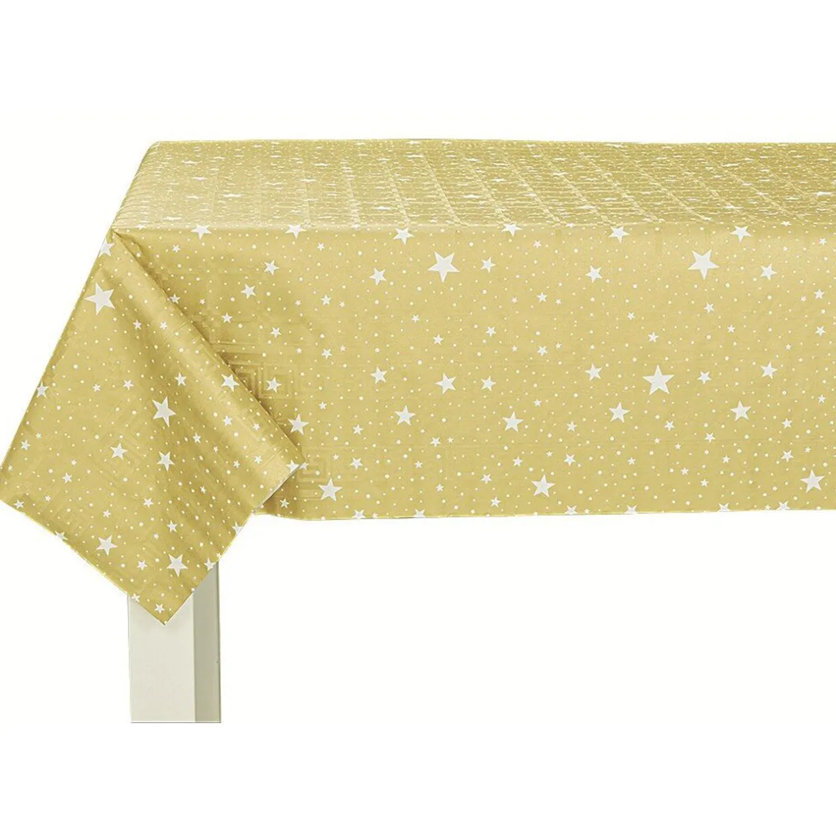 Sale Gifi Nappe damassée en papier doré motif pluie d'étoiles blanches