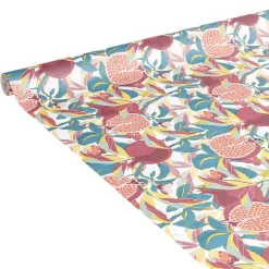 Sale Gifi Nappe en papier motif exotique grenade feuillage multicolore 1,20x6m