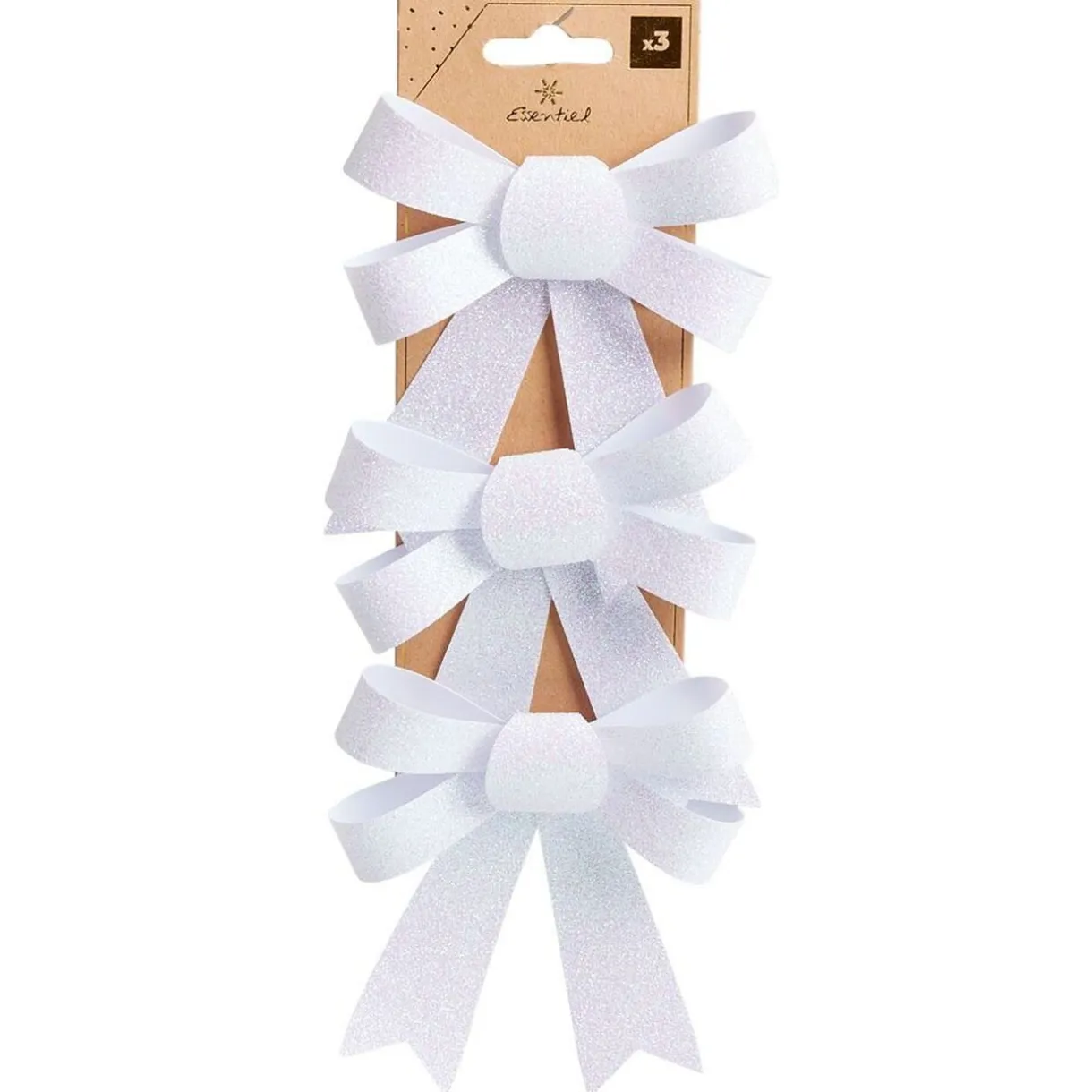 New Gifi Noeud à suspendre pailleté blanc iridescent x3