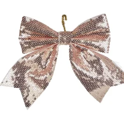 Gifi Noeud à suspendre sequin rose ou doré 13x13cm^ Décoration Sapin