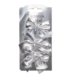 Gifi Noeud argenté de Noël x 3^ Décoration Sapin