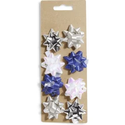 Gifi Noeud bolduc argenté blanc bleu x8^ Loisirs Créatifs Et Emballage Cadeau