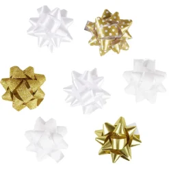 Gifi Noeud bolduc blanc doré x8^ Loisirs Créatifs Et Emballage Cadeau