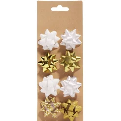 Gifi Noeud bolduc blanc doré x8^ Loisirs Créatifs Et Emballage Cadeau