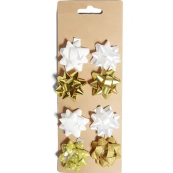 Gifi Noeud bolduc doré et blanc x8^ Loisirs Créatifs Et Emballage Cadeau