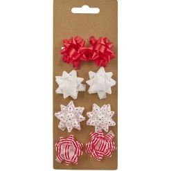 Gifi Noeud bolduc rouge et blanc x8^ Loisirs Créatifs Et Emballage Cadeau