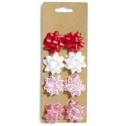 Gifi Noeud bolduc rouge et blanc x8^ Loisirs Créatifs Et Emballage Cadeau