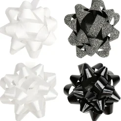 Gifi Noeud brillant blanc noir doré pour emballage cadeau x8^ Loisirs Créatifs Et Emballage Cadeau