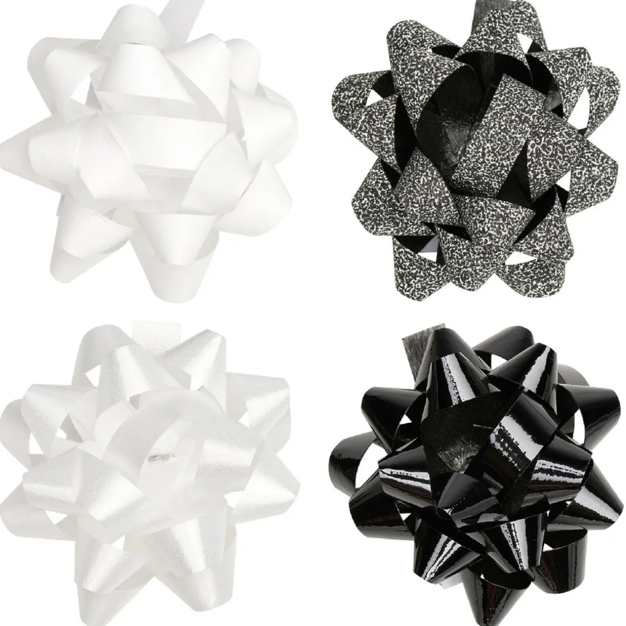 Gifi Noeud brillant blanc noir doré pour emballage cadeau x8^ Loisirs Créatifs Et Emballage Cadeau