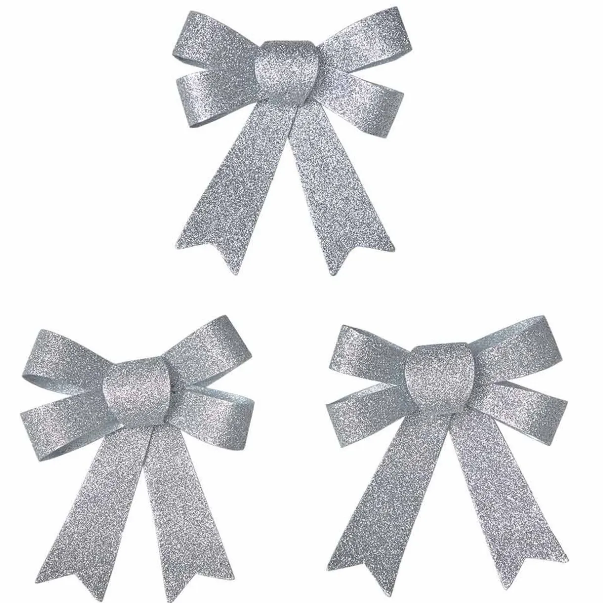 Gifi Noeud de Noël argenté à suspendre x3^ Décoration Sapin